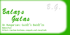 balazs gulas business card